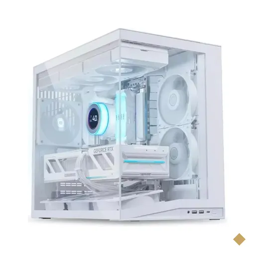 Gabinete Gamer Lian Li Mid Tower Dynamic Mini V2 Flow 5 Fans Branco