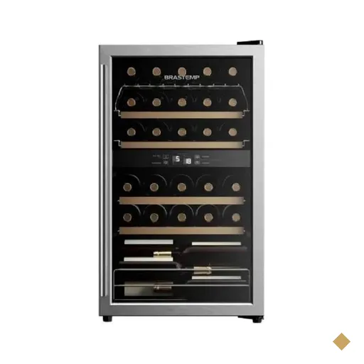 Adega Brastemp Dual Zone 33 Garrafas Preto/Inox BZB33BEANA