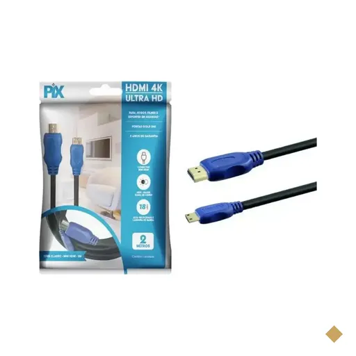 Cabo Mini HDMI x HDMI, PIX, 2M - 018-9400