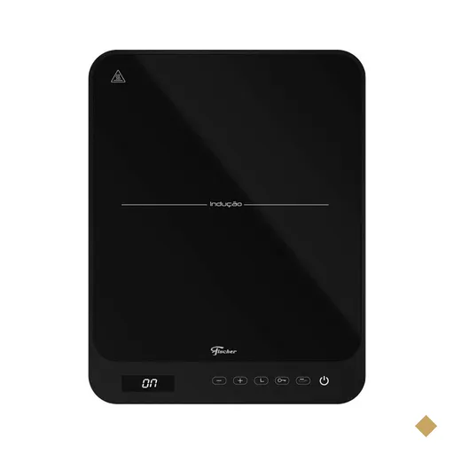 Cooktop de Indução Portátil Fischer 1 Boca Bivolt Touch Screen Preto