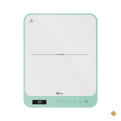 Cooktop de Indução Portátil Fischer 1 Boca Bivolt Touch Screen Verde Pistache