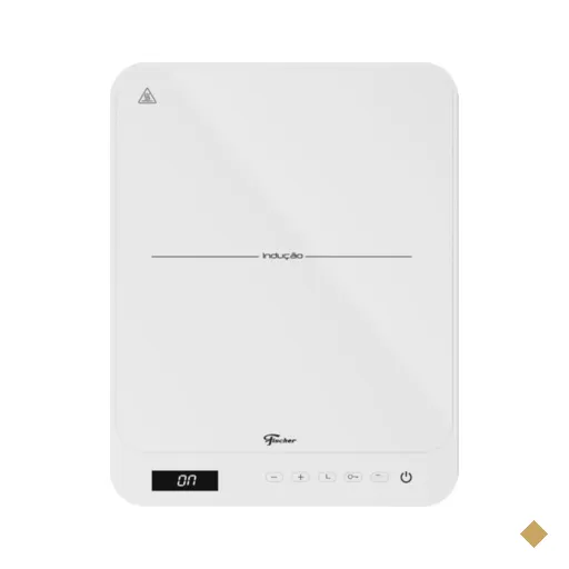 Cooktop de Indução Portátil Fischer 1 Boca Bivolt Touch Screen Branco