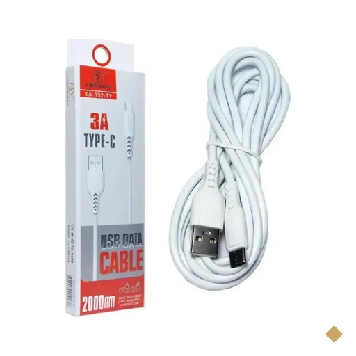Cabo Conversor USB Tipo-C (M) x USB Tipo-A (M) 2m Branco - Kapbom