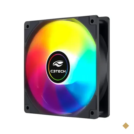 FAN Cooler C3Tech 120mm LED ARGB F9-L260BK (6 Pinos ARGB) - Preto