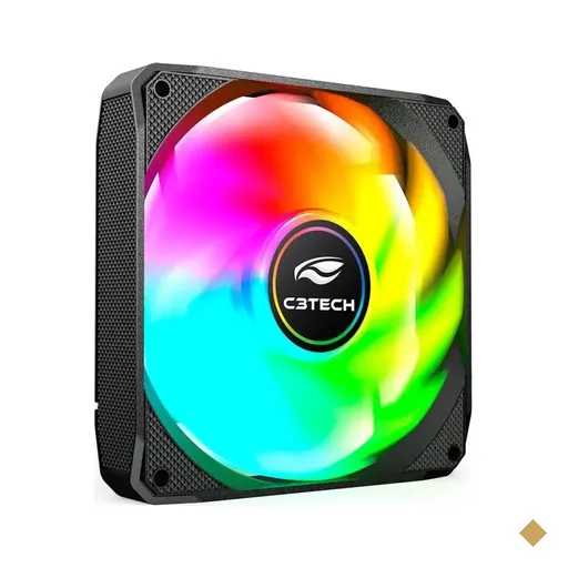 FAN Cooler C3Tech 120mm LED RGB F9-L180BKM (Molex) - Preto