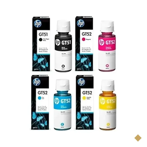 Kit 4 cores Garrafa Tinta Hp Original Gt51/gt52