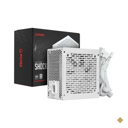Fonte PCYES 600W Shocker White Ghost, PFC Ativo, ATX12V v2.x, 80PLUS White…