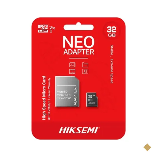 Cartão Hiksemi 32GB Neo microSD Card (Classe 10) U1, V10, UHS-I c/Adaptador -…