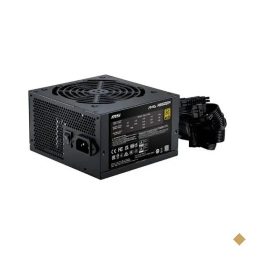 Fonte MSI MAG 650W, 80 Plus Gold, PFC Ativo, Cabos Flat, Preto - MAG A650GN II