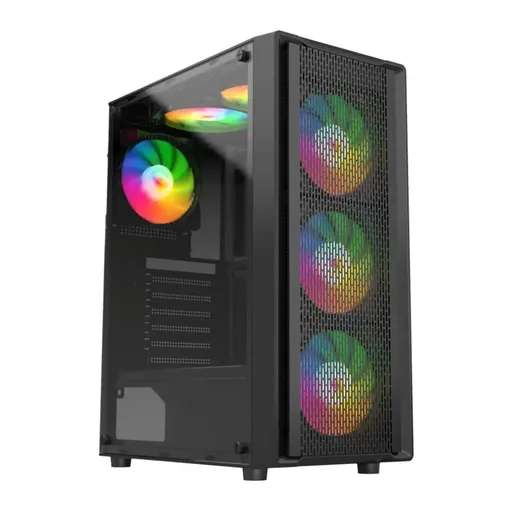 Gabinete Gamer Liketec Storm RGB, Vidro Temperado, 3 Fans RGB, Mid Tower, Preto