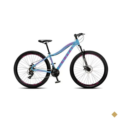 Bicicleta Colli Eudora Aro 29 Aero Freio a Disco Quadro 15,5 Rebaixado Azul/Rosa