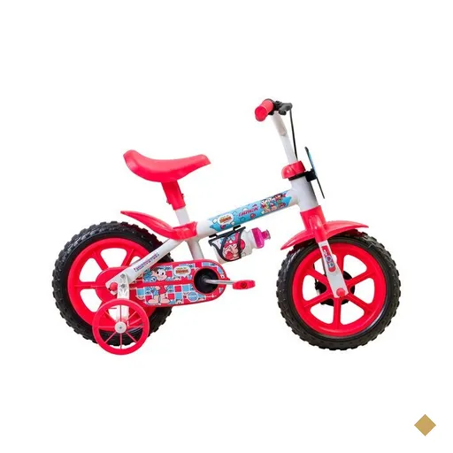 Bicicleta Track Bikes Mônica, Aro 12 com Garrafinha, Rodinhas Laterais