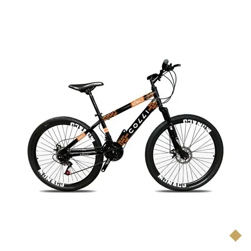 Bicicleta Colli Mônaco Aro 26, Freio a disco, Quadro 13,5'', Preto/Laranja