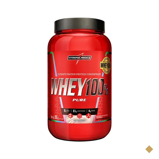 Whey 100% Pure 900g Integralmedica Morango