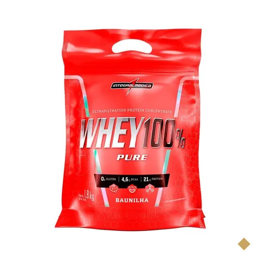 Whey 100% Pure 1,8kg Pouch Integralmedica Baunilha