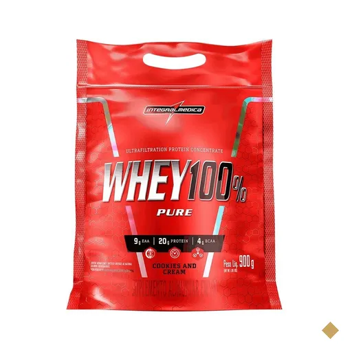 Proteína Concentrada IntegralmedicaWhey 100% Pure Cookies and Cream 900g Pouch