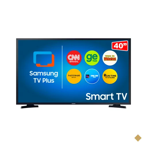 TV Smart Samsung LED 40" Tizen FHD 40T5300 2020, WiFi, HDR | Preto