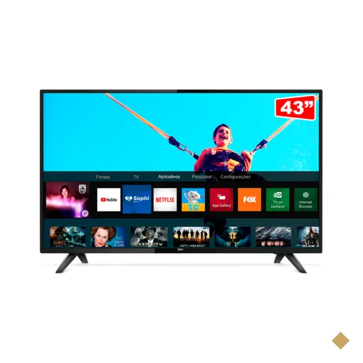 Smart TV PHILIPS 43" LED FHD 43PFG5813/78, Wi-Fi Integrado, USB, HDMI