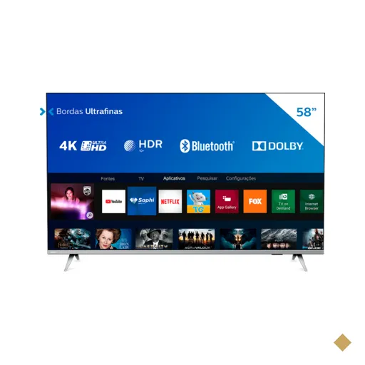 Smart TV Philips 58" 4K UHD HDR10+ Dolby Vision Dolby Atmos Bluetooth WiFi 3…
