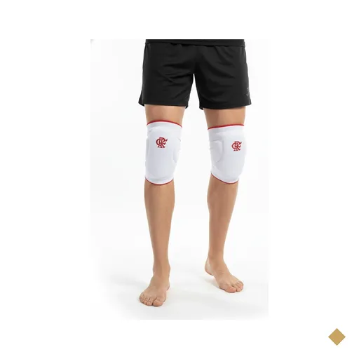 Joelheira Slide Flamengo Branco M Knit 3D Espuma 12Mm Proteç
