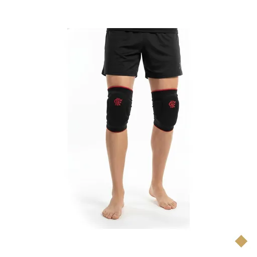 Joelheira Slide Flamengo Preta Vermelha M Knit 3D Espuma 12M