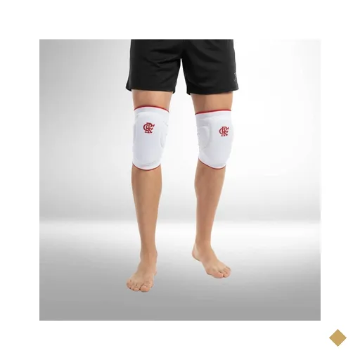 Joelheira Slide Flamengo Branco G Knit 3D Espuma 12Mm Proteç