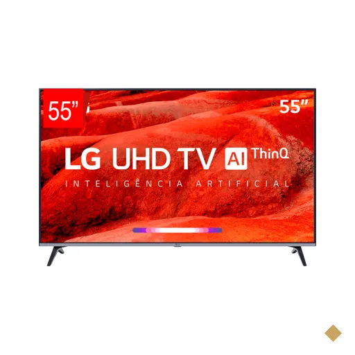 TV LED 55" LG 55UM7520 UHD 4K ThinQ AI, Smart TV, WebOS 4.5, Apple Airplay 2…