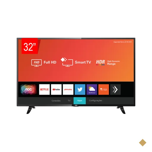 Smart TV AOC 32" LED HD 32S5295/78G, HDR, 3 HDMI, 2 USB, Wi-Fi Miracast…