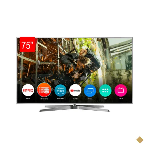 TV LED Panasonic 75" 75GX880B, Smart, 4K, Bluetooth Audio Link, Google…