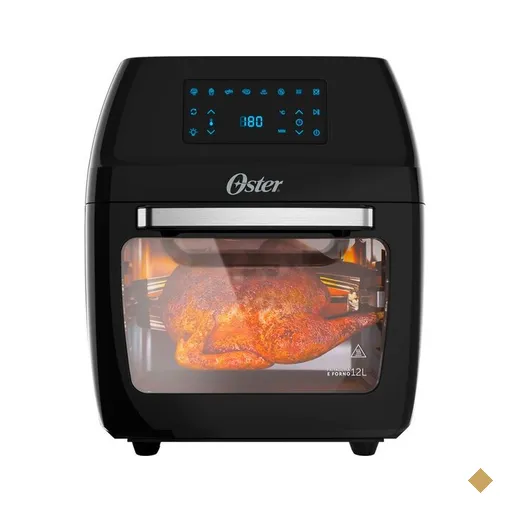 Fritadeira Sem Óleo Oster Oven Fryer, 3 em 1, 1800W, 12 Litros, Preta