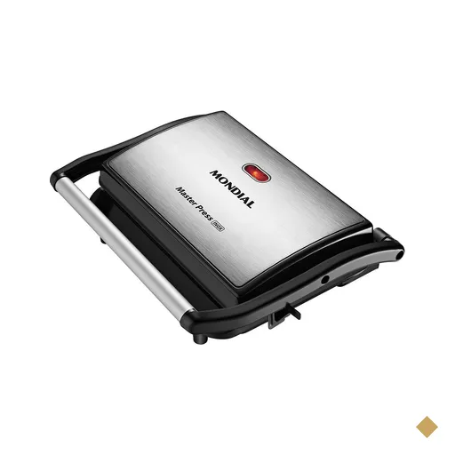 Sanduicheira e Grill Mondial Press Antiaderente - Preto/Inox