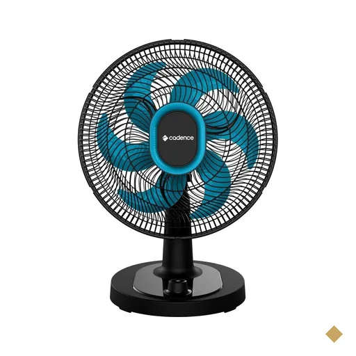 Ventilador de Mesa Cadence Refresh Turbo Pro 6 Pás Preto e Azul VTR420