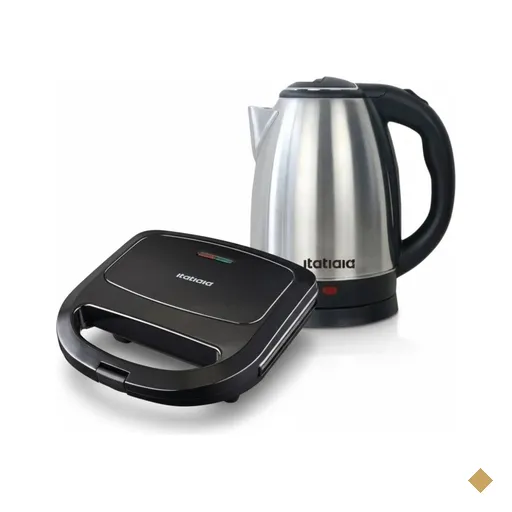 Kit Itatiaia Chaleira Elétrica 1,8L e Grill/Sanduicheira Essencial 750W 220V