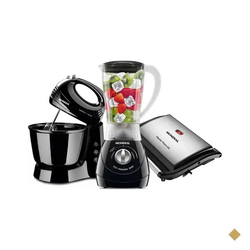 Kit Mondial Batedeira Prática com Liquidificador Easy Power e Grill…
