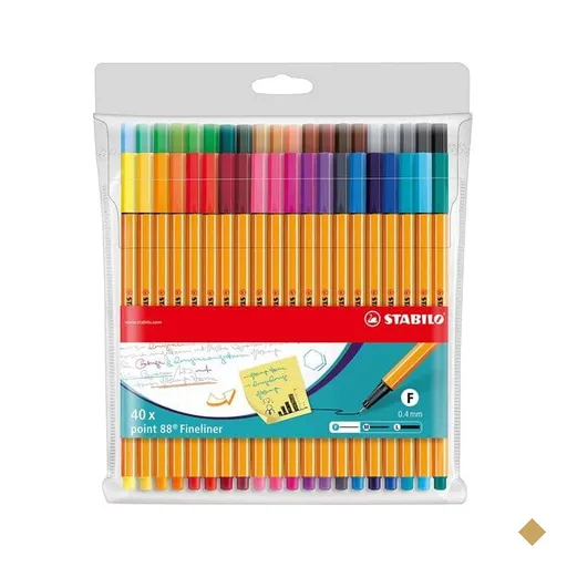 Caneta hidrográfica 40 cores 0,4mm Point 88/40-1 53.3400 Stabilo BT 40 UN