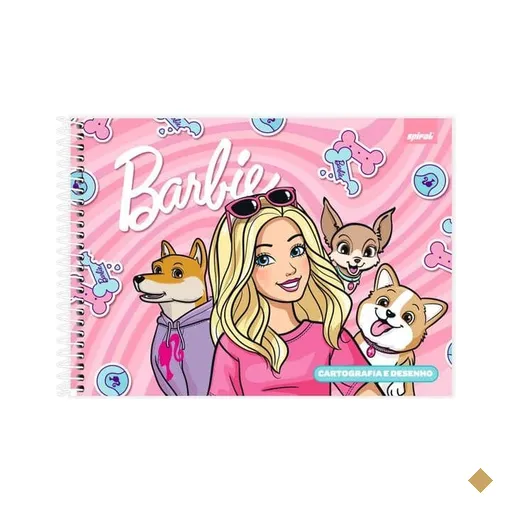 Caderno Cartografia e Desenho Capa Dura 48 Folhas, Barbie, 2645456, Spiral Brb…
