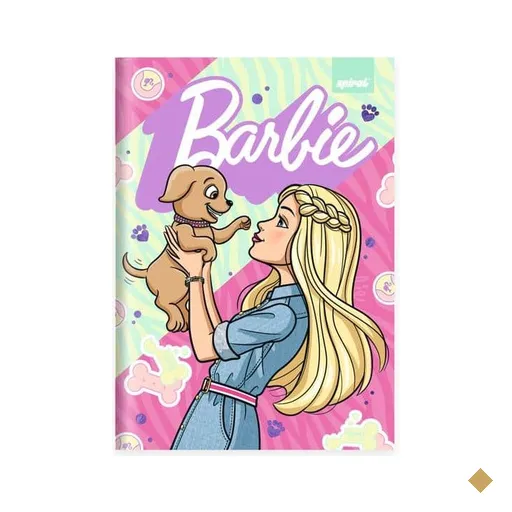 Caderno 1/4, Capa dura, Costurado, 80 folhas, Barbie, 2645647, Spiral Brb PT 1…