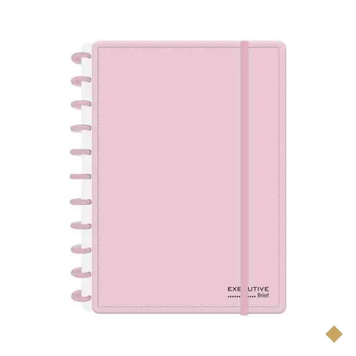 Caderno de Disco Brief Executive Rosa Grande (200×275 mm) com 80 Folhas…
