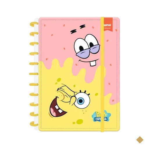 Caderno de Disco Bob Esponja Grande (200×275 mm) com 80 Folhas Pautadas…