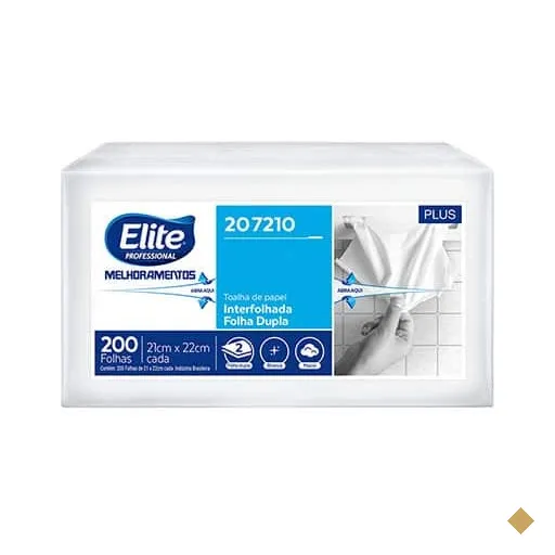 Papel toalha interfolha, 21 x 22cm, Folha dupla, Elite, Softys - PT 200 FL