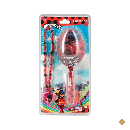 Kit de Beleza com Escova e Colar Miraculous Ladybug Multikids - BR1762OUT…