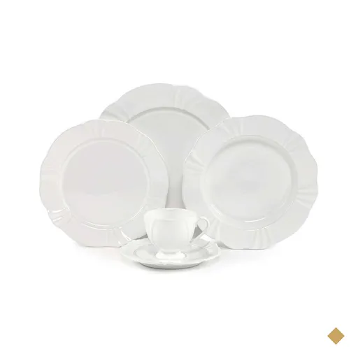 Aparelho de Jantar Oxford Soleil White 30 Peças - Porcelana Branca