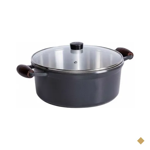 Caçarola Fundida com Tampa Cava 28Cm - Grafite