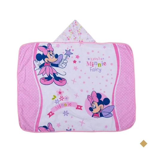 Toalha De Banho Bebê 70X90cm Com Forro Em Fralda Disney - Minnie