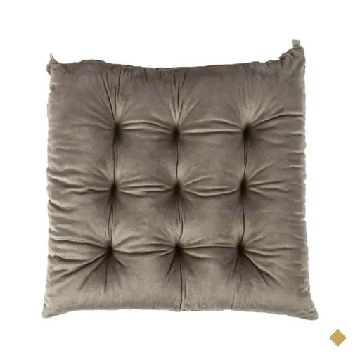 Assento Futton 42X42 cm Veludo Italiano Havan Casa - Taupe
