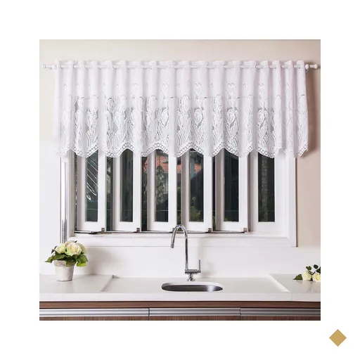 Cortina para Cozinha de Renda 2,00Mx60 cm Havan Casa - Tulipinhas Branca
