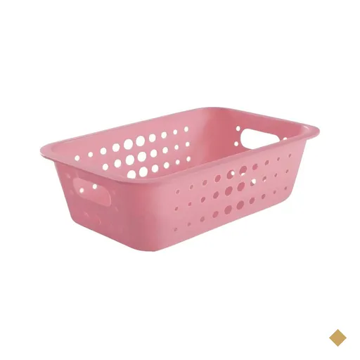Caixa Organizadora Média Baixa Ou 3,3 Litros - Rosa