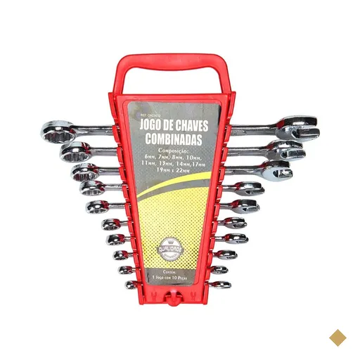 Jogo De Chaves Combinadas 10 Peças Meghazine - Inox