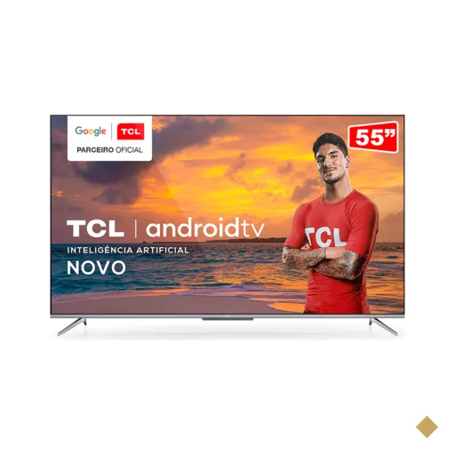 Smart TV TCL 55" LED 4K UHD 55P715, Android TV, Wi-Fi, Bluetooth, Comando de…