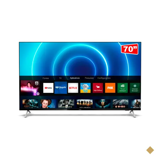 Smart TV Philips 70" 4K UHD, HDR10+, Dolby Vision, Dolby Atmos, Bluetooth…